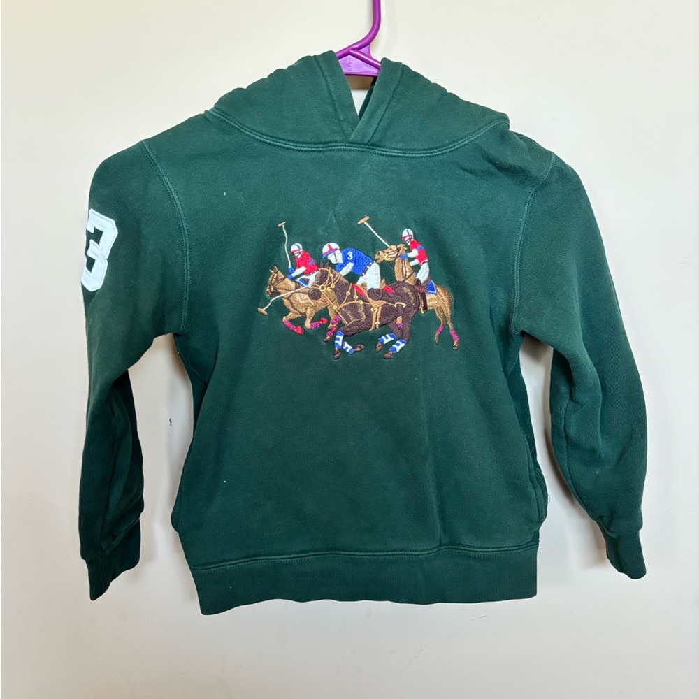 Ralph Lauren Green Hoodie with Polo Embroidery